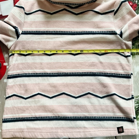 NWT Mountain and Isles Fleece Striped Turtleneck Sweatshirt - Picture 4 of 9